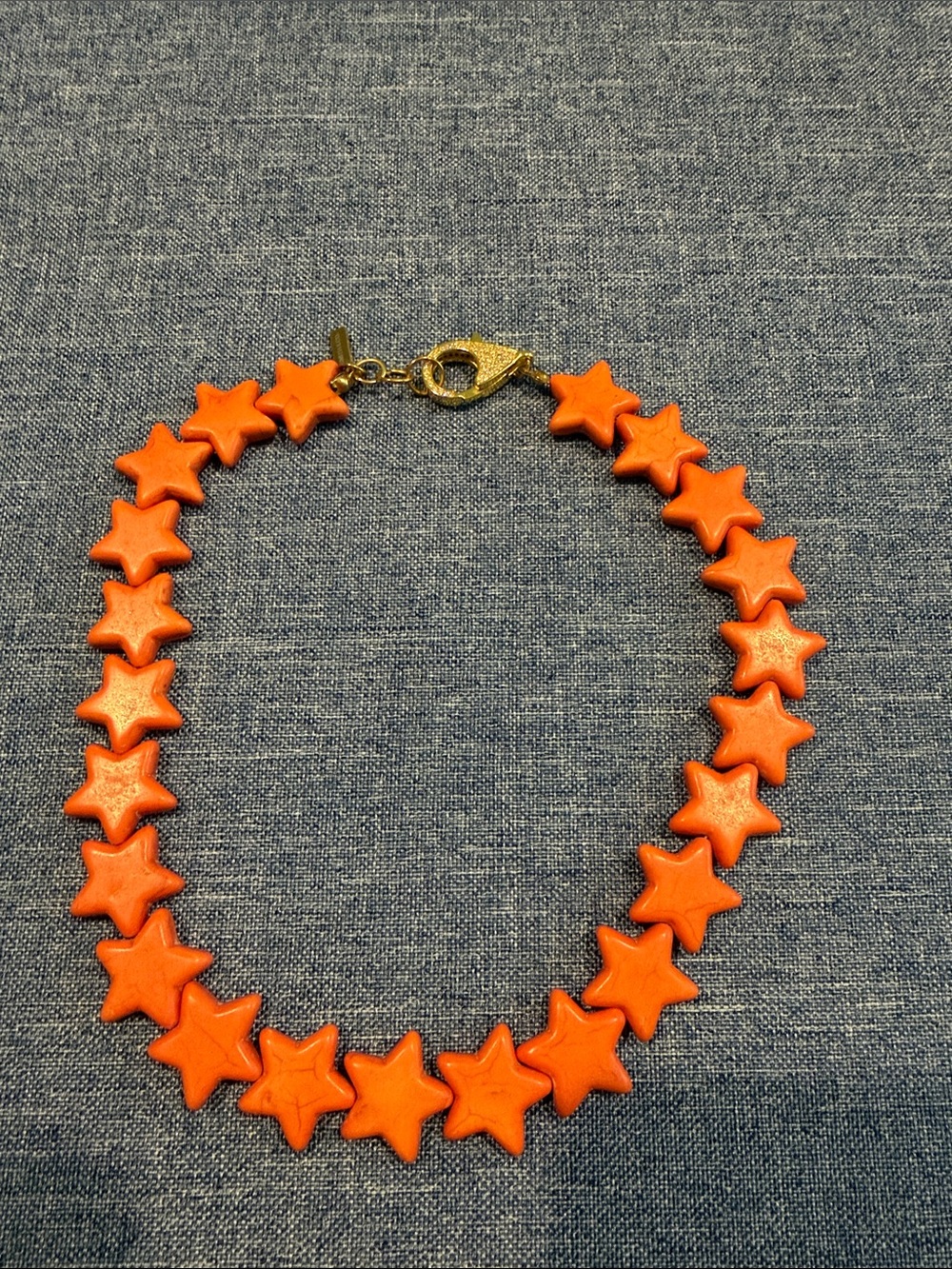Orange Star Bead Kids Necklace